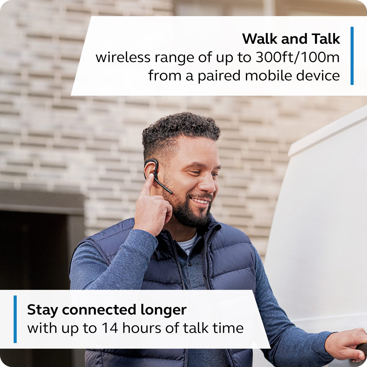 BlueParrott M300-XT SE Mono Bluetooth Wireless Headset with Improved Call Quality for Mobile Phones - 80% Noise Cancellation with 2-Mic Tech - Ideal
