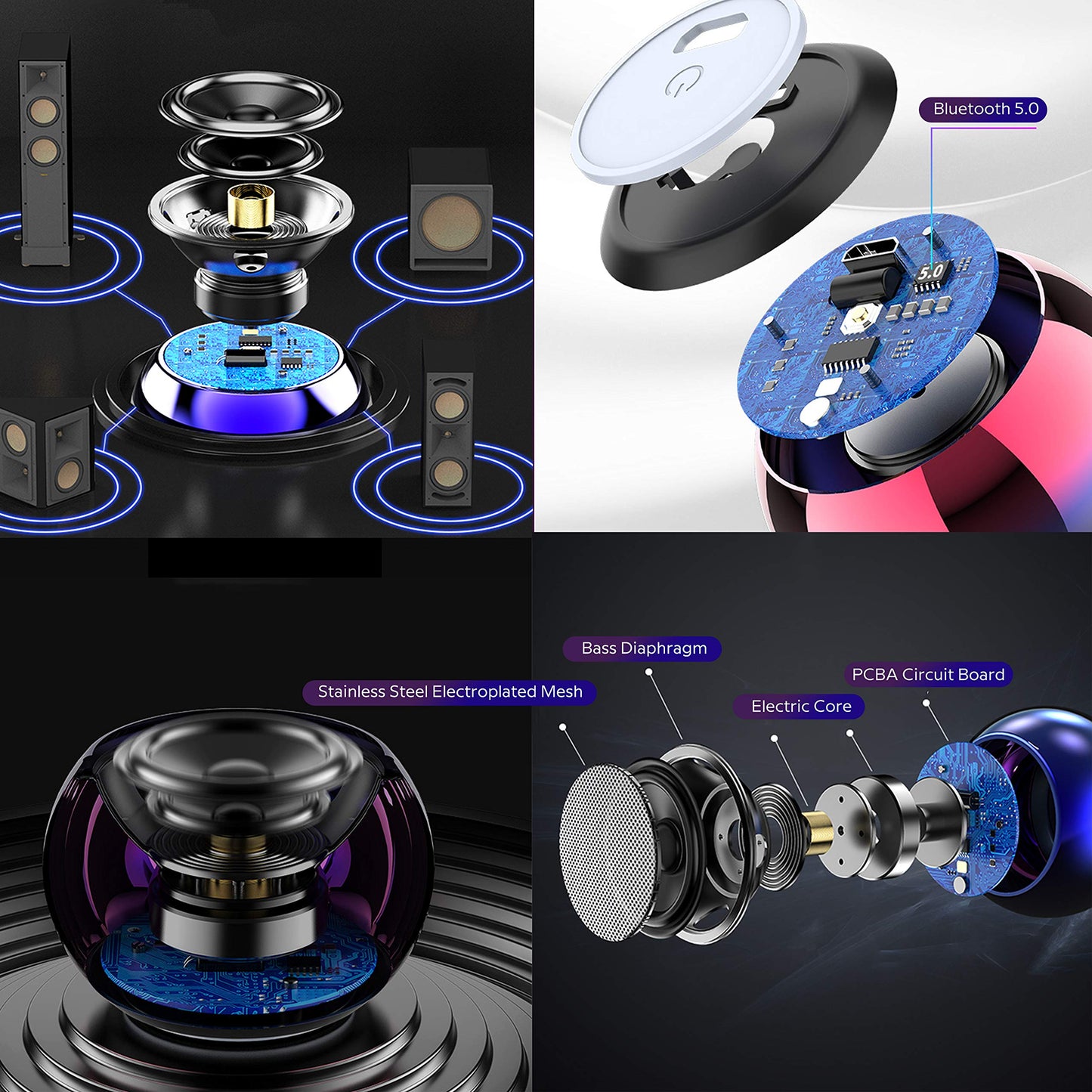 Dosmix TWS Wireless Portable Small Bluetooth Speakers with Big Sound, Wireless Stereo Pairing, Metal Enclosure,Minimalism Design, Nylon Lanyard