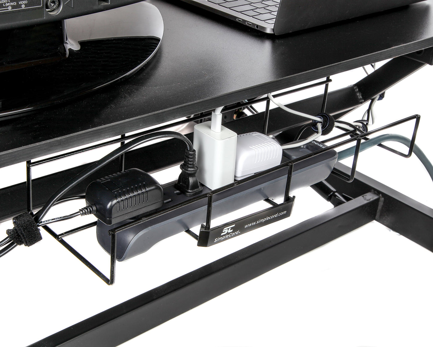 Simple Cord Wire Tray Desk Cable Organizer - 32" Open Slot Raceway to Hold Cables, Cords, or Wires on Desks - Office Cable Management (Pack of 2)