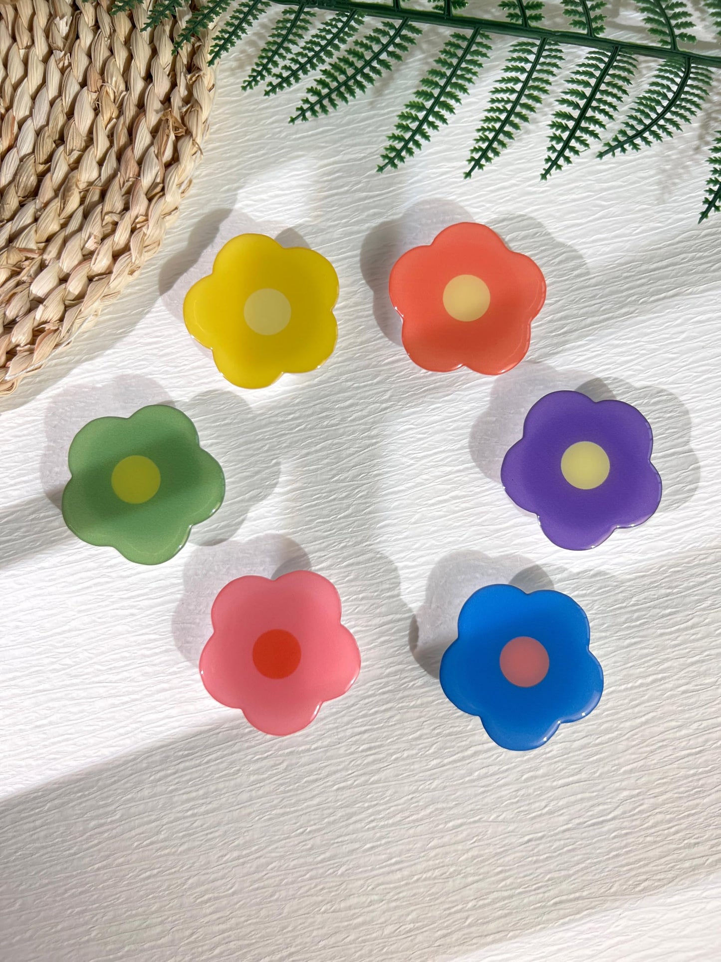Cartoon Flowers Phone Grip Stand, Cute Clear Cell Phone Holder,Collapsible Cell Phone Accessory, Phone Charms Holder Support with Transparent Base