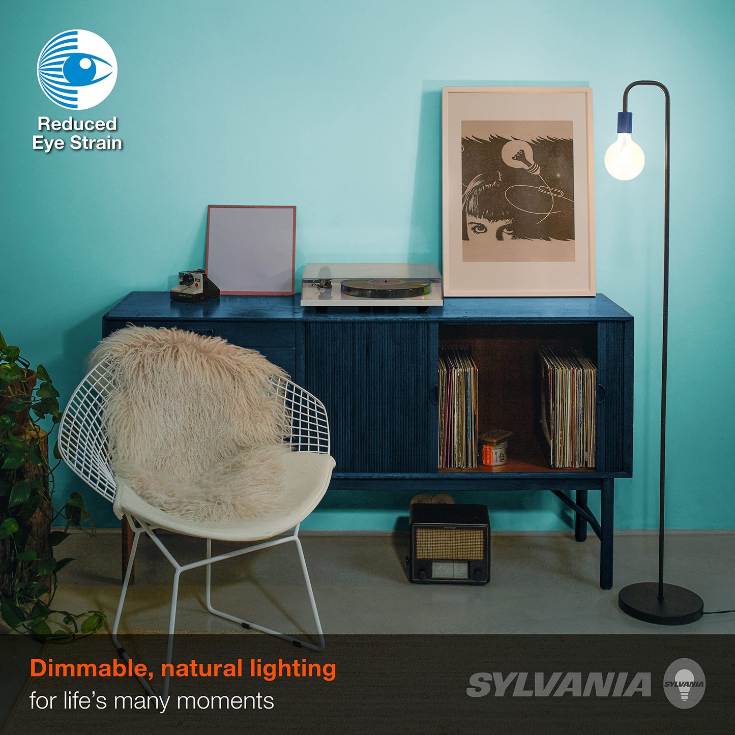 Sylvania Reduced Eye Strain G25 Globe LED Light Bulb, 40W = 4.5W, 13 Year, Dimmable, Frosted, 5000K, Daylight - 6 Pack (41242)