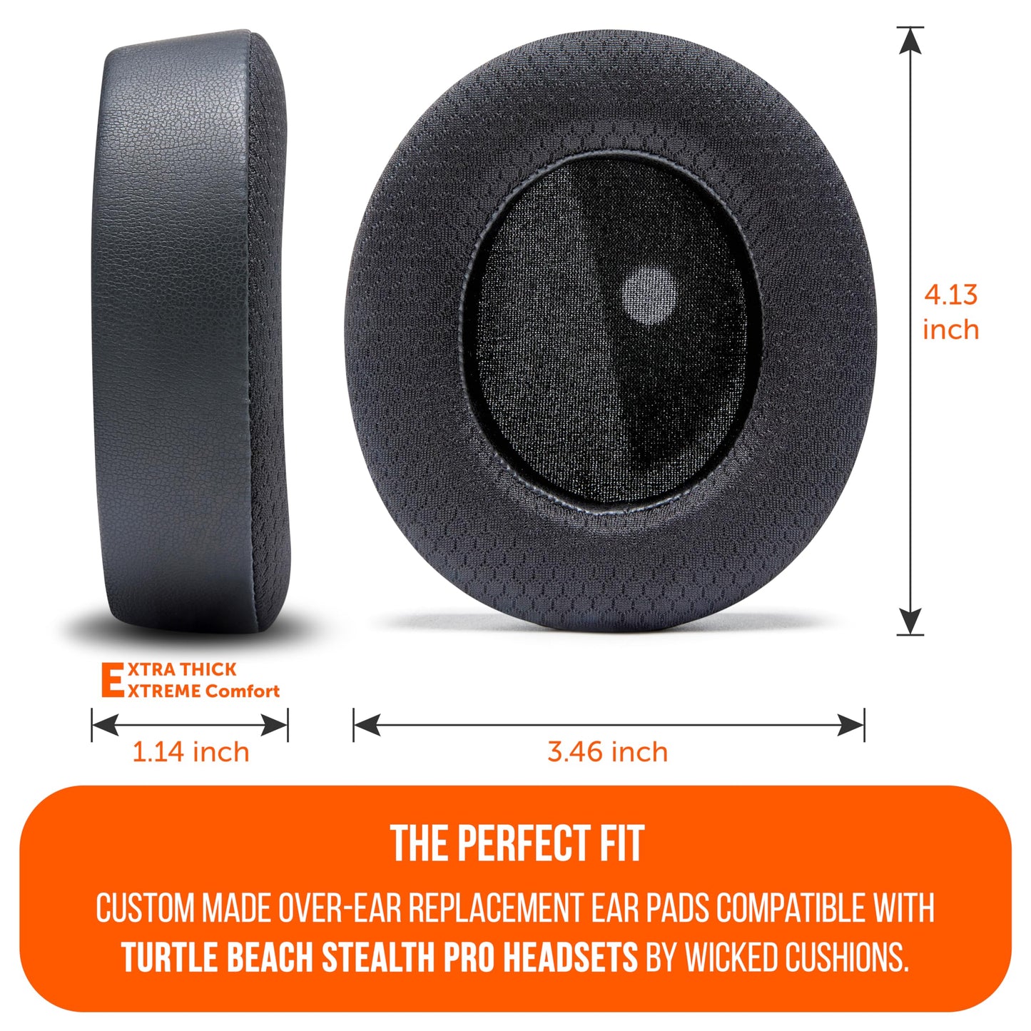 WC Freeze Stealth Pro - Cooling Gel Earpads for Turtle Beach Stealth Pro by Wicked Cushions - Boost Comfort, Durability, Thickness & Sound Isolation