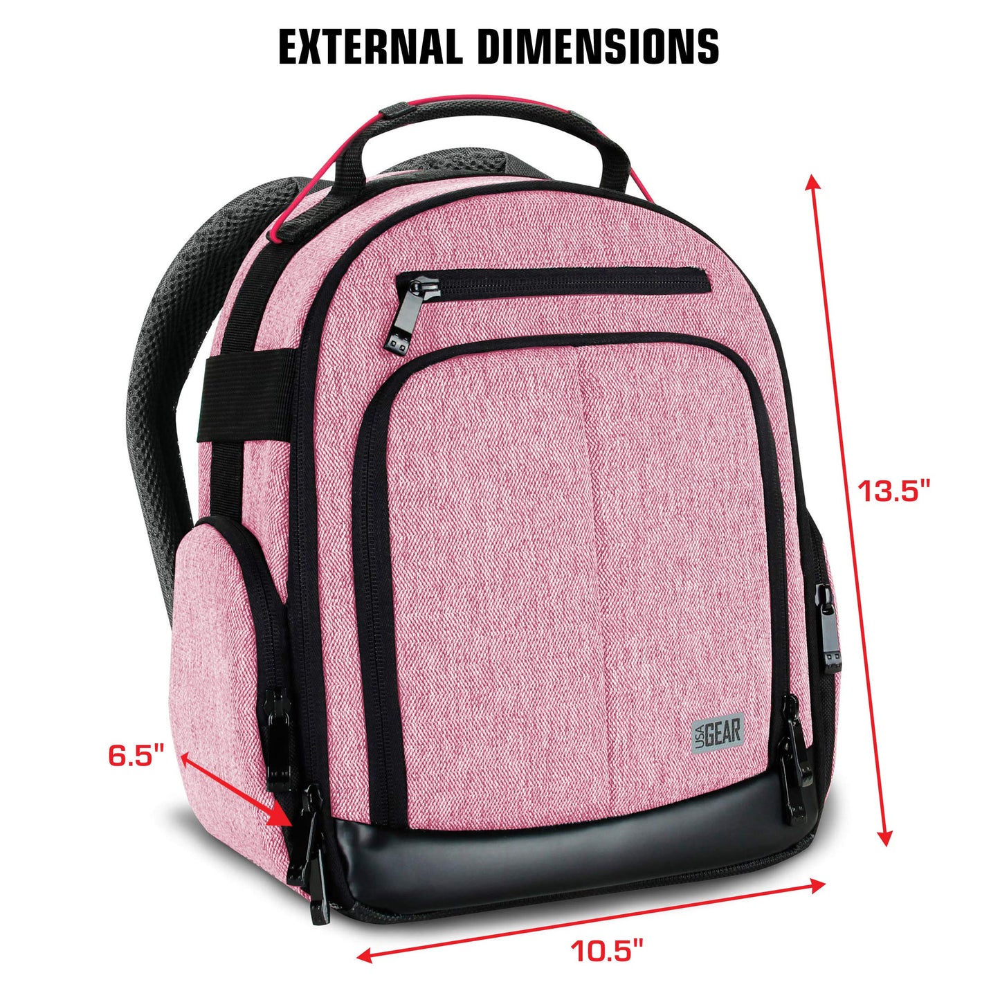 USA Gear Portable Camera Backpack for DSLR with Customizable Accessory Dividers, Weather Resistant Bottom and Comfortable Back Support - Compatible