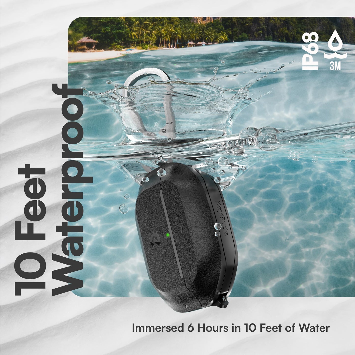 Keybudz for Waterproof AirPods Pro 3 Case with Lock - IP68 Waterproof and Dust Proof, Shockproof Protector, Heavy Duty Rugged Protection, Drop Proof