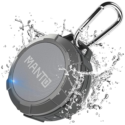 MANTO Bluetooth Speaker IPX5 Waterproof Portable Shower Speaker, 12H Battery, Bluetooth & Micro SD Playback (Up to 32GB, Card Not Included), Compact