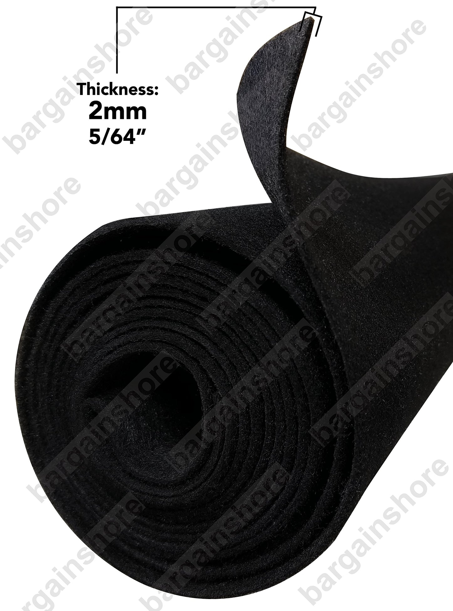 Polymat 45 FT x 3.75FT Wide (45FTX45INCHES) Black Speaker Box 45ft Backed Carpet Truck Car Trunk Liner, Dash Cover, Interior Headliner Carpet