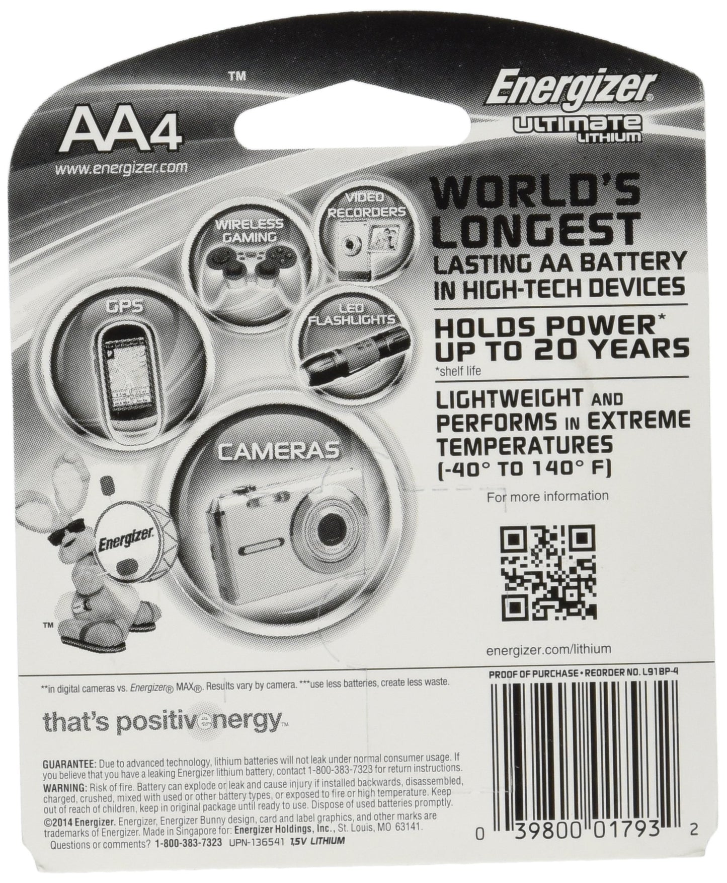 Energizer Ultimate Lithium AA 36 Batteries L91