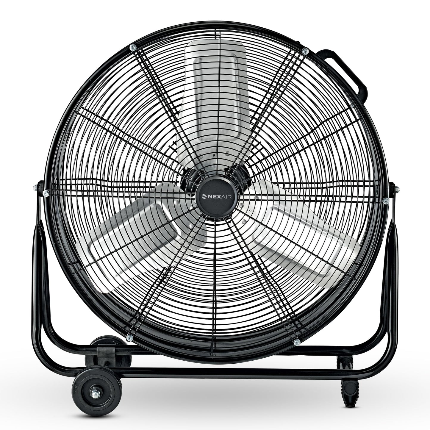 NEXAIR 24 Inch Industrial Drum Fan High Velocity, Heavy Duty Metal Floor Fan, 3 Speed Air Circulator, 360° Tilt Commercial Shop Fan for Warehouse