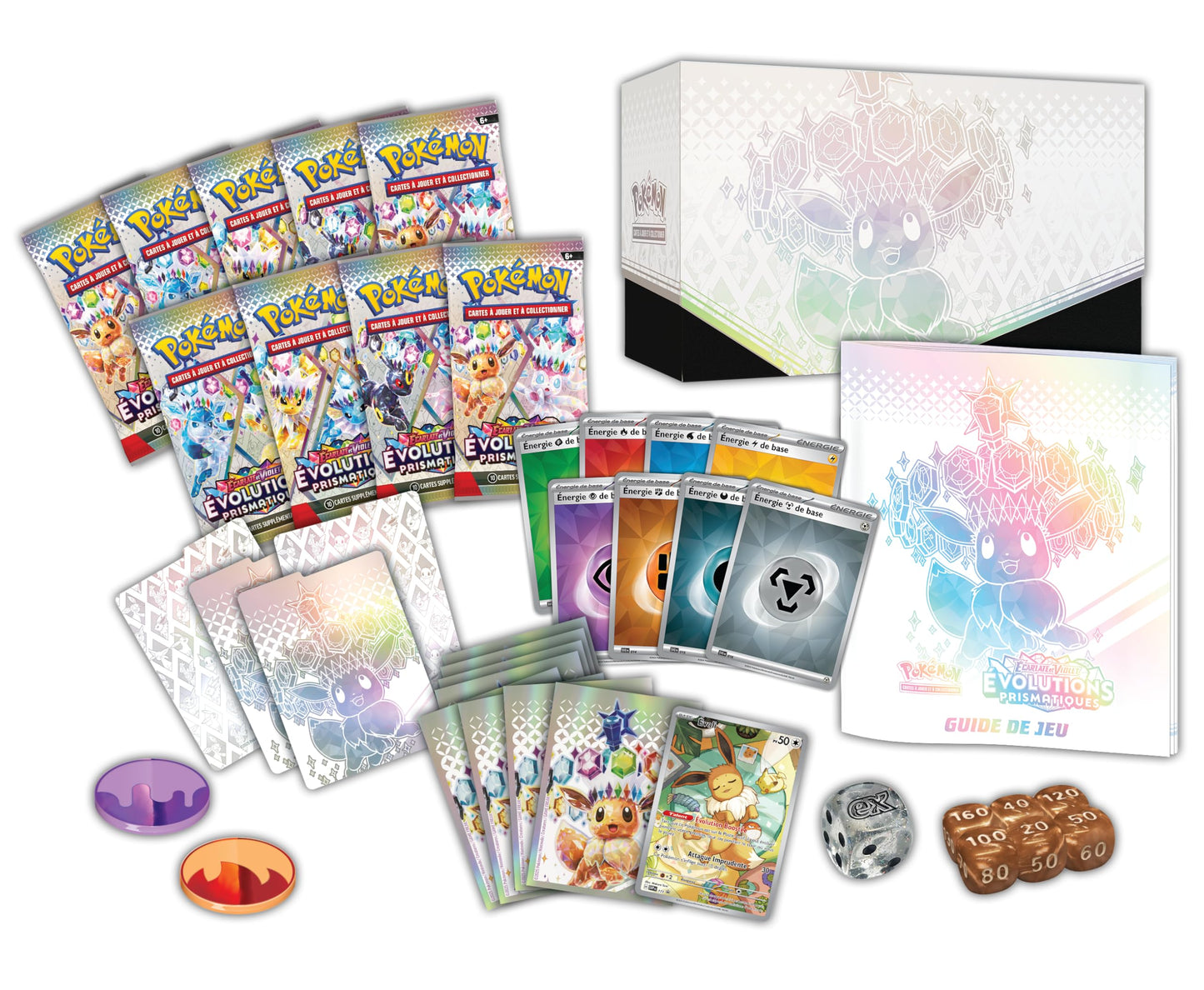 Pokemon Scarlet & Purple Elite Trainer Set - Prismatic Evolutions of The Pokemon TCG (1 Fully Illustrated Promo Card, 9 Booster Packs & Premium Game…