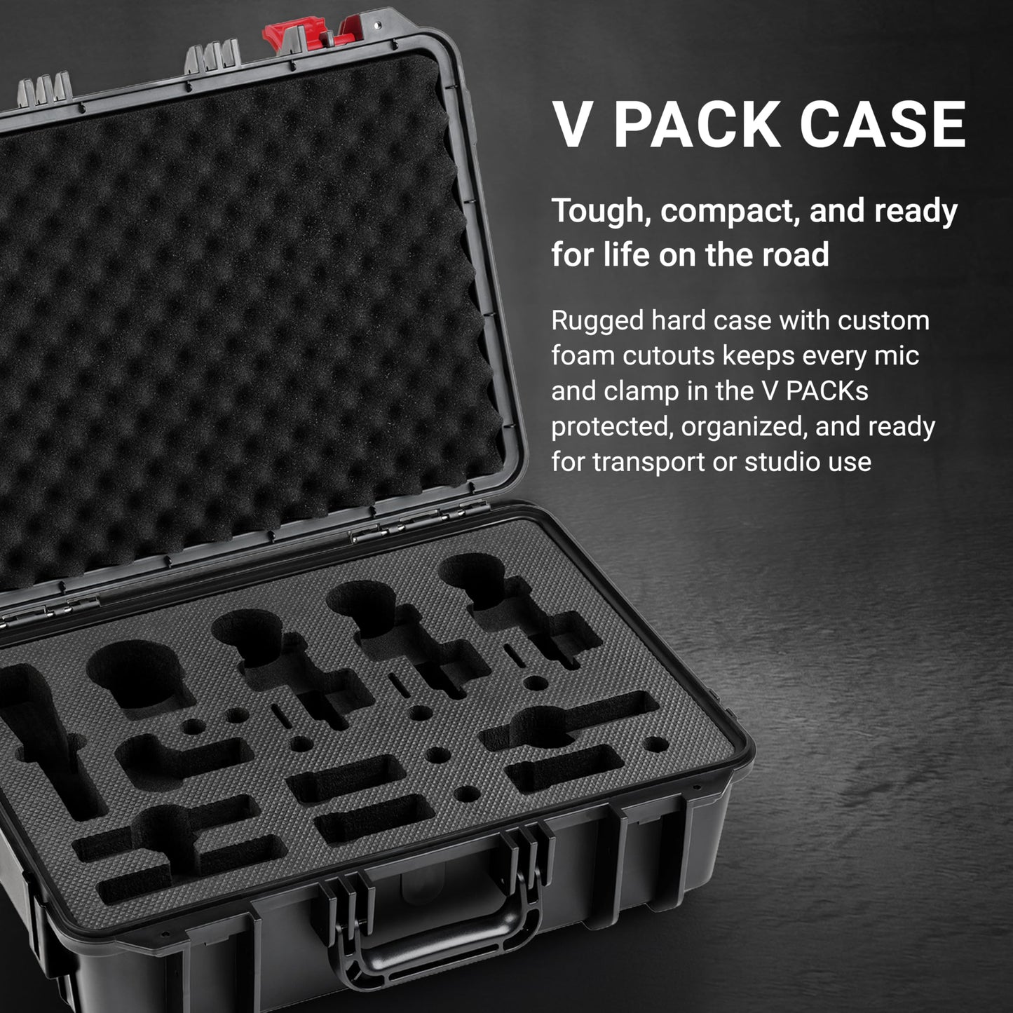 SE ELECTRONICS V Pack Case for sE V Series Drum Microphones - Drum Mic Case Holds 1 V Kick, 3 V Beats, 3 V Clamps, 1 V7 X, 3 Small Diaphragm