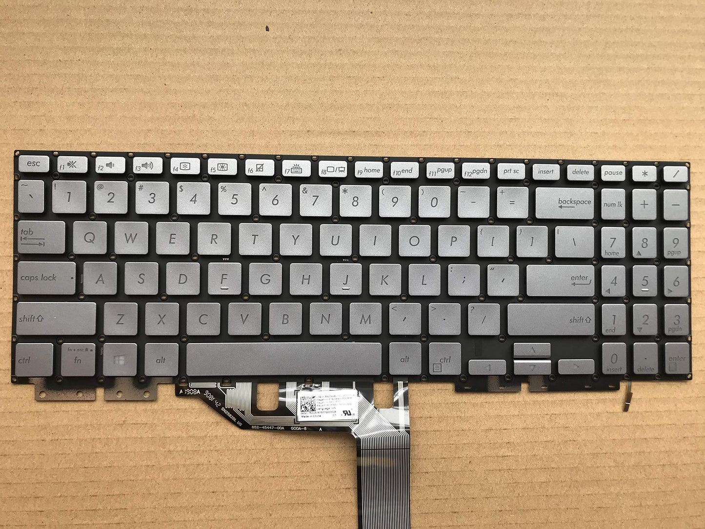 Original New Compatible with ASUS ZenBook Flip 15 Q507I Q507IQ 90NB0LK1-R30UI0 Laptop Computer Silver US Keyboard Backlit