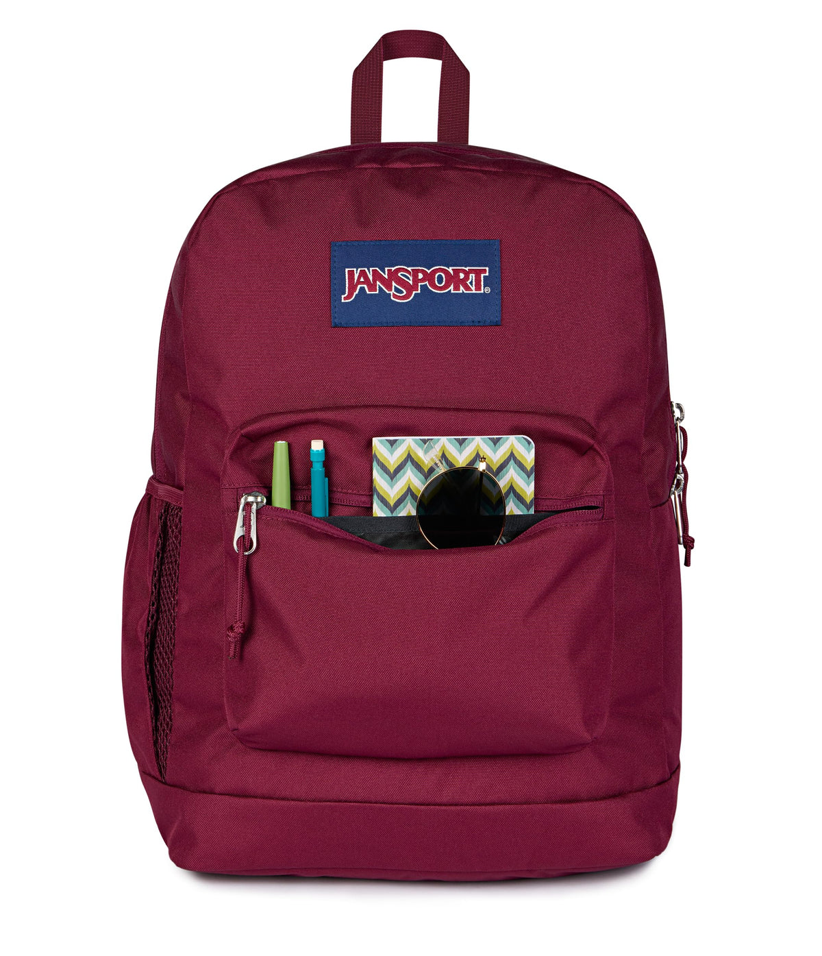 JanSport 26L Cross Town Plus Backpack, Cherry Lacquer