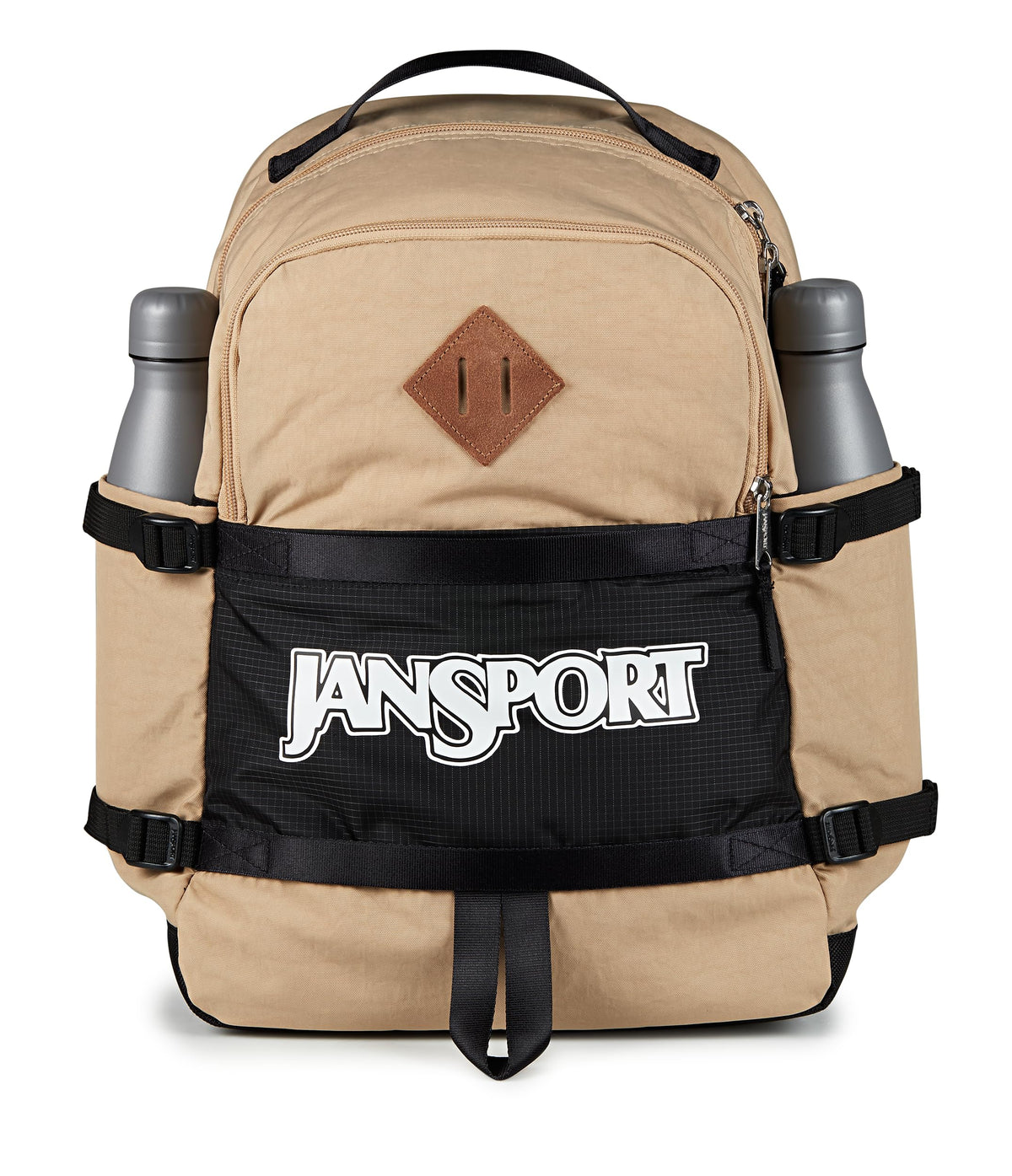 JanSport Small Seattle Pack - Compact Backpack with Main Compartment, Dual Water Bottle Pockets, and Padded Sleeve for 15-Inch Laptop, Travertine
