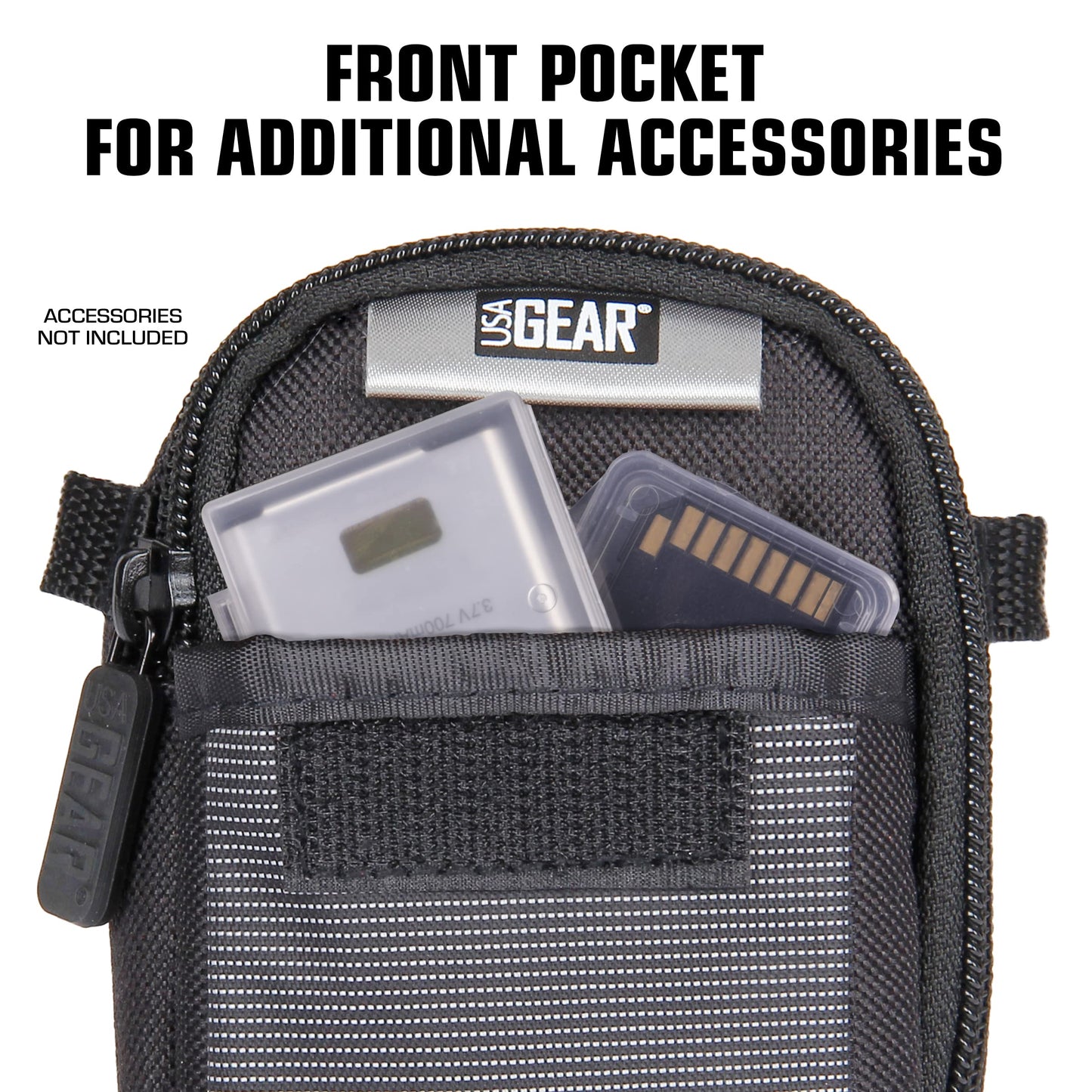 USA Gear Point Shoot Camera Case Compatible with Nikon Coolpix, Canon Powershot Elph 180, Canon G7 X Mark iii, and more - Small Digital Camera Case