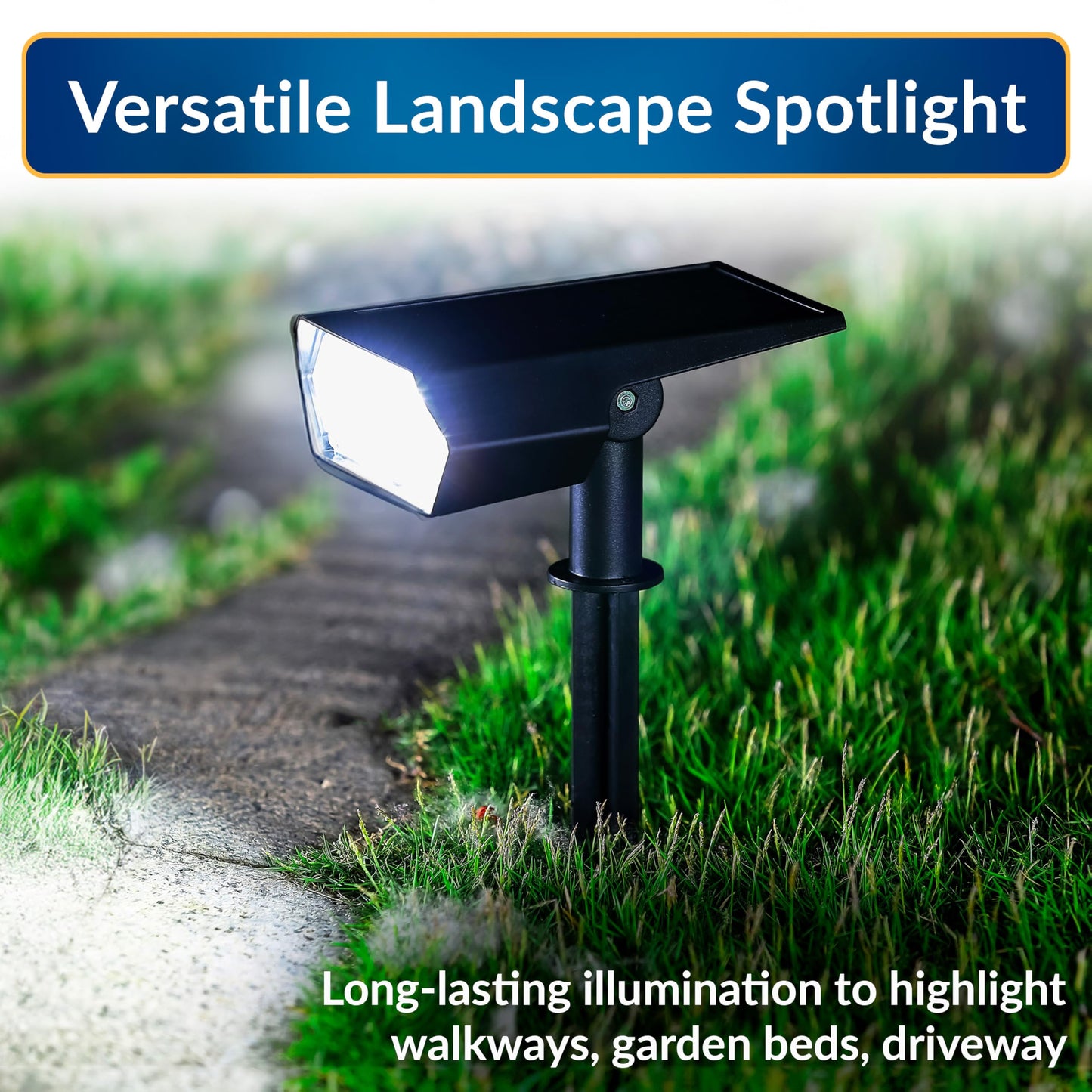 Alpine Corporation 11" Tall Outdoor Solar Pathway Spotlight Stake with Bright White LED Light, Black
