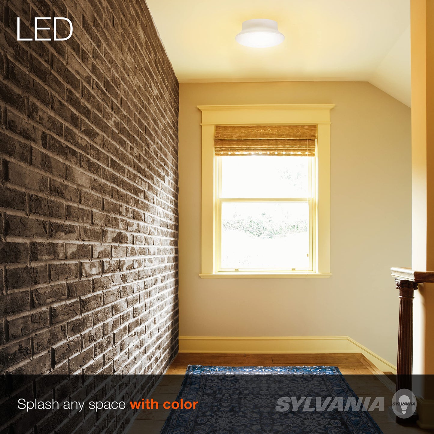 Sylvania Ultra LED Porcelain Ceiling Light Fixture, 60W = 9W, Non-Dimmable, Medium Base, 2700K, Soft White - 1 Pack (75080)