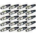 GLS Audio XLR Female Plugs Connectors XLR-F Plug - 20 Pack