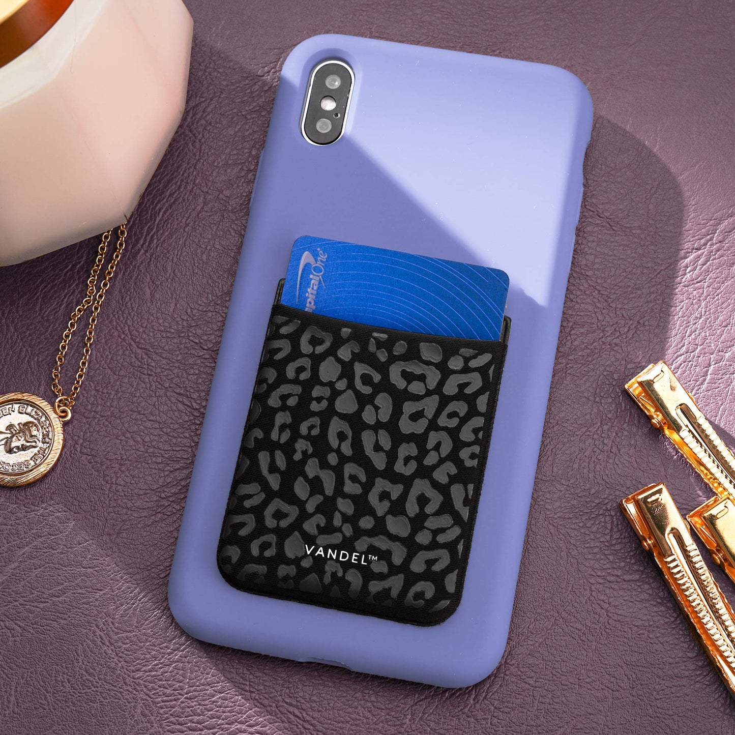 VANDEL Pocket - Stick-On Fabric Phone Wallet Stick On for Women, Cute Credit Card Holder for Phone Case, Stick On Back of Phone Fabric Sleeve