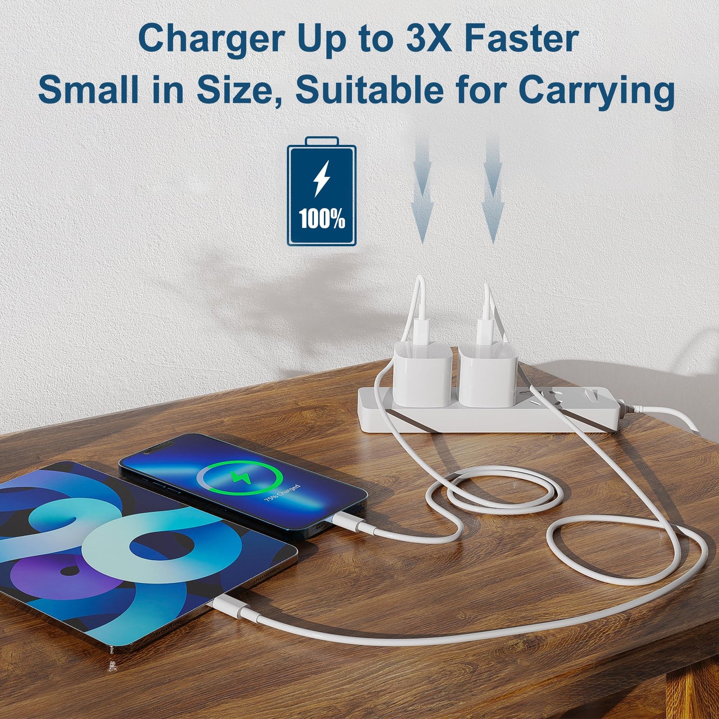 20W USB-C Fast Charger 2Pack for iPhone 16/15/14 PD 3.0 Wall Charger Brick