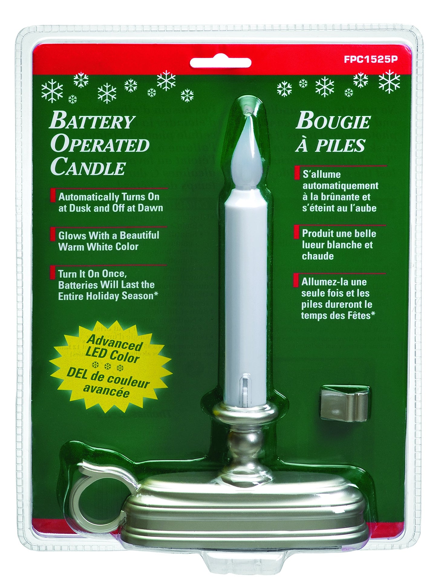 Xodus Innovations FPC1525P-6 Battery Operated LED Window Candle with New Hot Spot Technology and Dusk to Dawn Light Sensor, Plastic Silver/Pewter Base