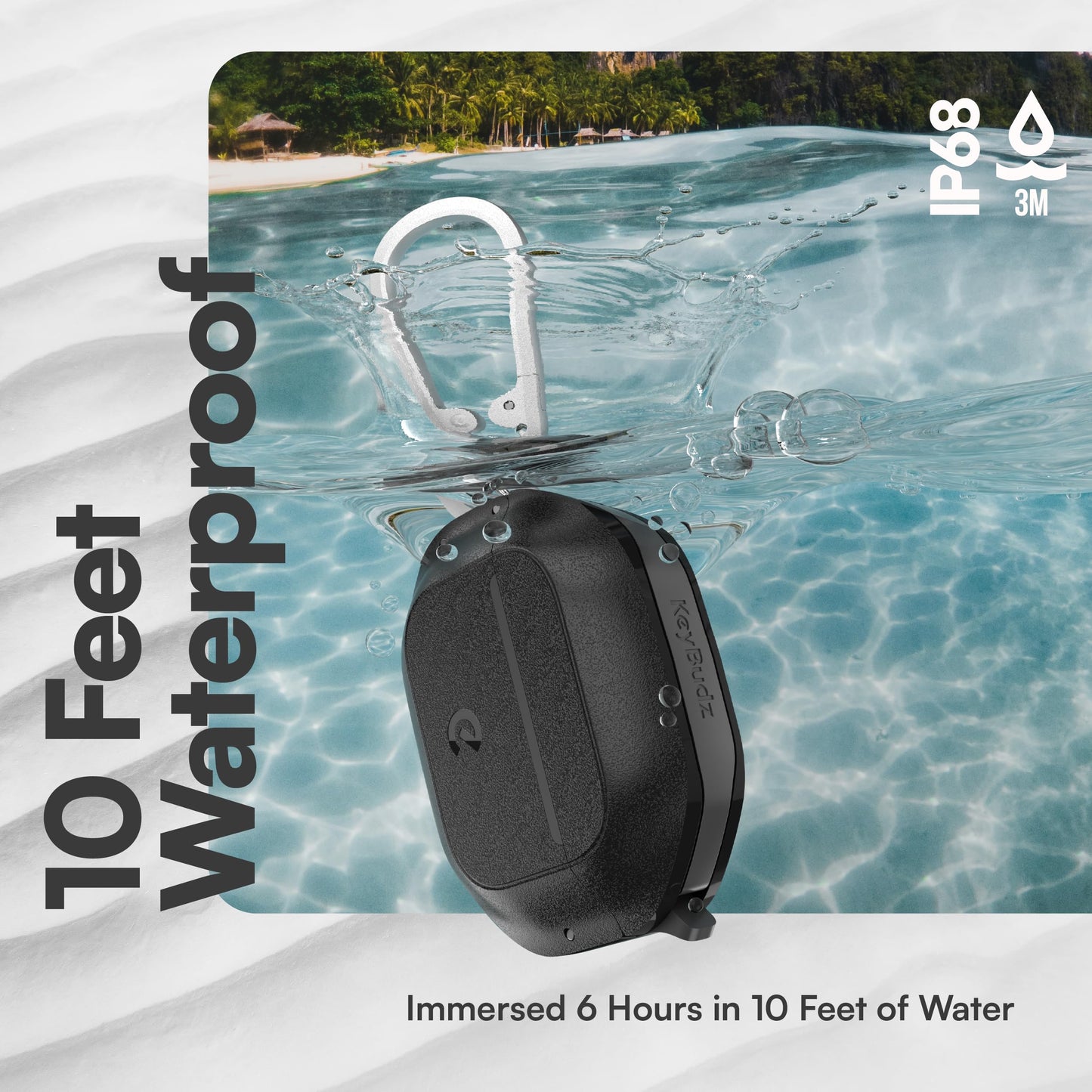 Keybudz for Waterproof AirPods 4 Case with Lock - IP68 Waterproof and Dust Proof, Shockproof Protector, Heavy Duty Rugged Protection, Drop Proof Hard