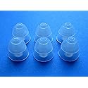 6 Large (L) Clear Double (2 Layer) Flange Earbuds Eartips Set Compatible with Shure E3c, E4c, E4G, E5c, I3C, i4c, SCL3, SCL4, SCL5 in-Ear Earphones…