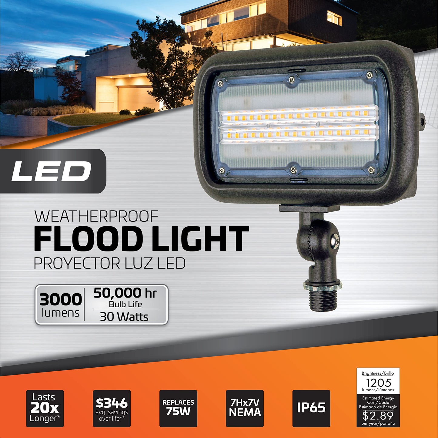 Newhouse Lighting WW30BRZ 30-Watt Outdoor LED Wall Wash Flood Light, Weatherproof, Bronze