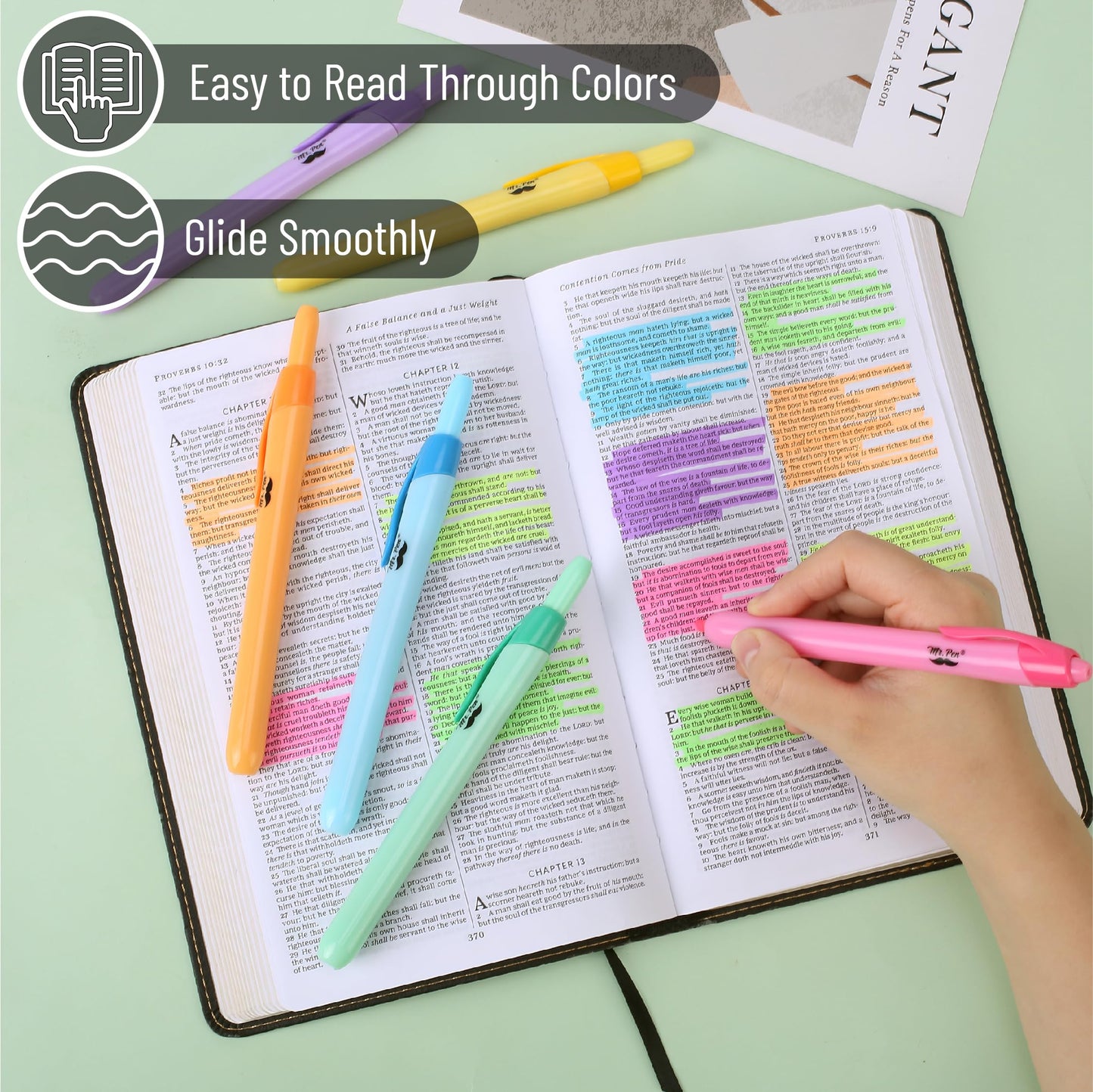 Mr. Pen- Retractable Highlighters, 6 Pack, Bright Colors