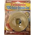 Trisonic Telephone Extension Cord Phone Cable Foot (Ivory, 100 Feet)