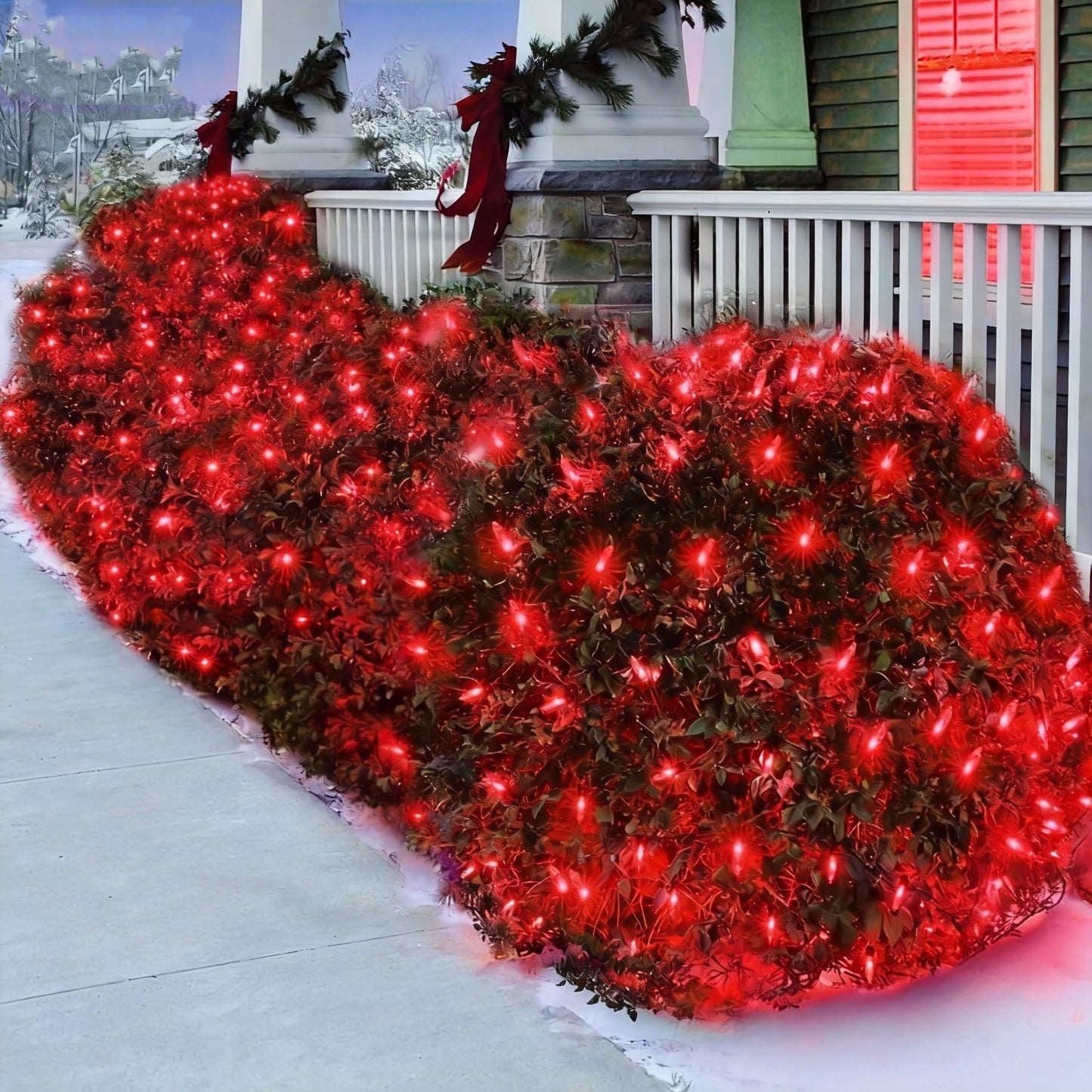 Efunly LED Christmas Net Lights for Bushes Outdoor,100 LED 5ftx5ft Waterproof 8 Modes Connectable Mesh Lights for Bushes,Garden,Yard,Trunk,Outdoor