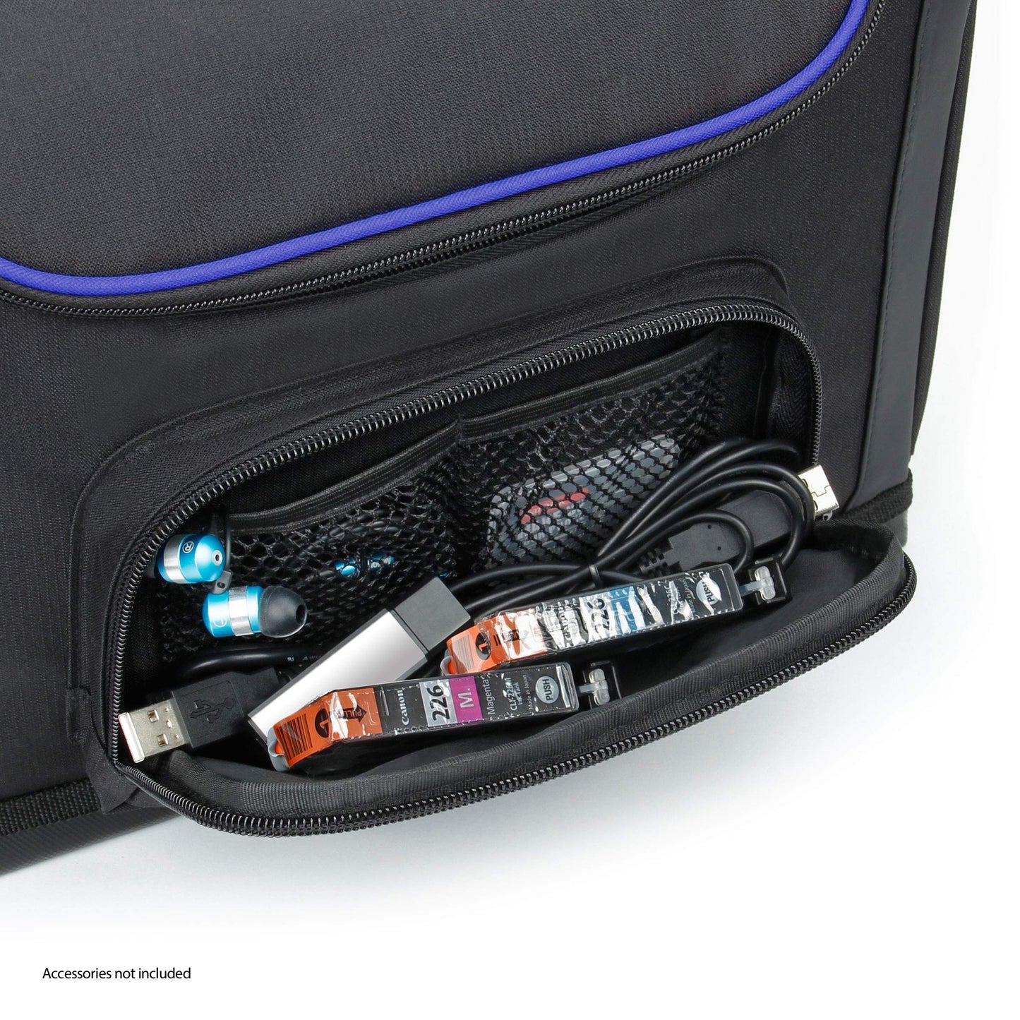 USA Gear Portable Photo Printer Case - Messenger Bag with Padding Dividers Compatible with Canon Selphy CP1500, Selphy Cp1300, Kodak Step Wireless