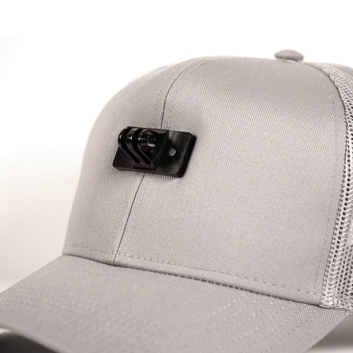 ActionHat® Grey Curved Bill - Patented Floating Hat Mount Compatible for GoPro, DJI, Insta360 Action Cameras