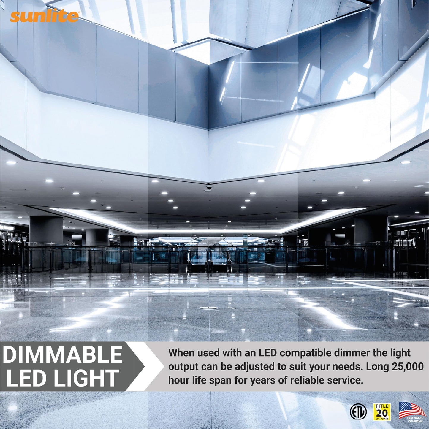 Sunlite LED PAR16 Long Neck Recessed Spotlight Light Bulb, 6 Watts (50W=), 500 Lumens, Medium E26 Base, Dimmable, 90 CRI, ETL Listed, Title-20