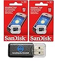 SanDisk 32GB MicroSD HC Flash Memory Card (2 Pack) Class 4 Bundle with (1) Everything But Stromboli MicroSD Card Reader