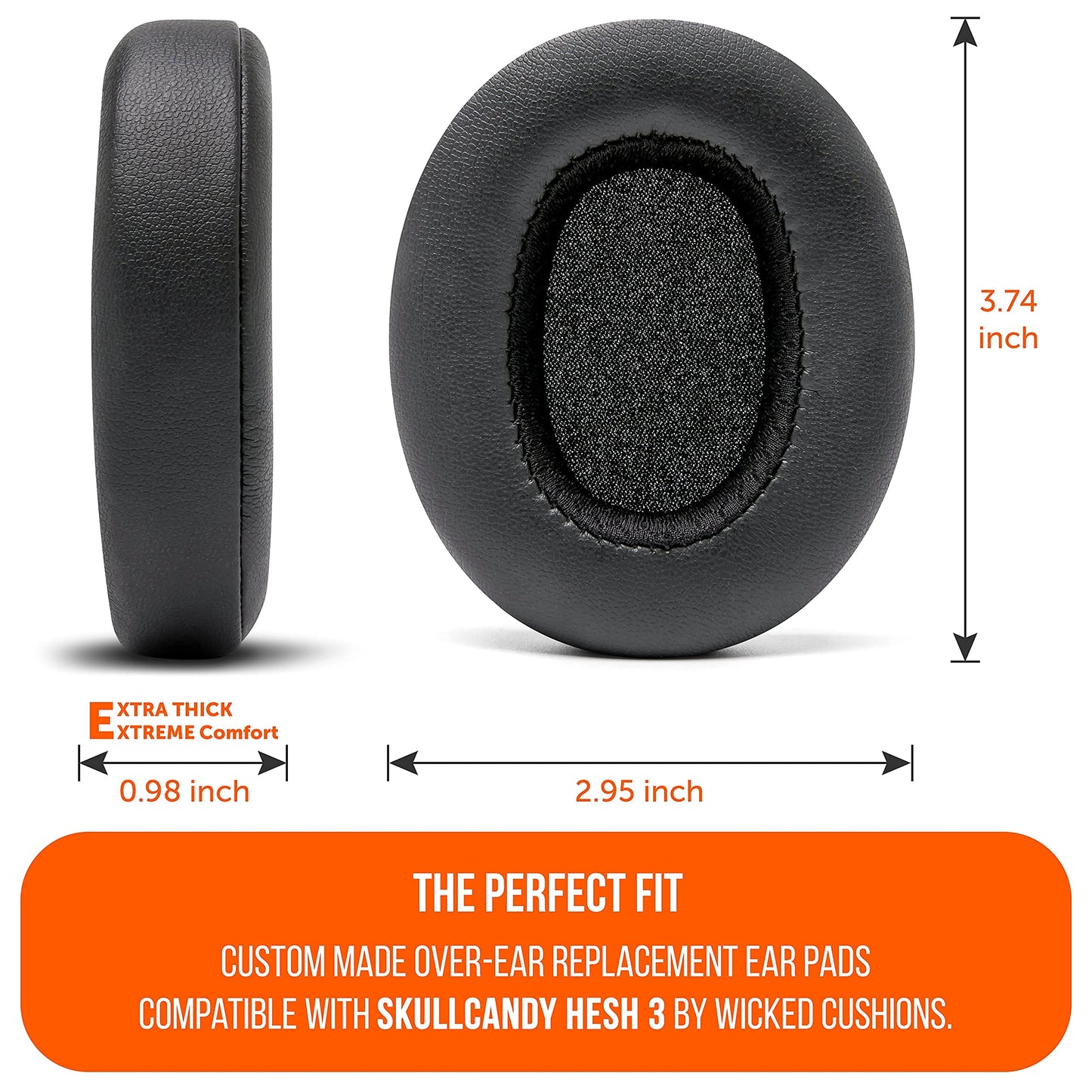 WC PadZ Crusher Evo - Upgraded Earpads for Skullcandy Crusher Evo, Crusher Wireless, Hesh ANC & More, Made by Wicked Cushions | Enhanced Comfort