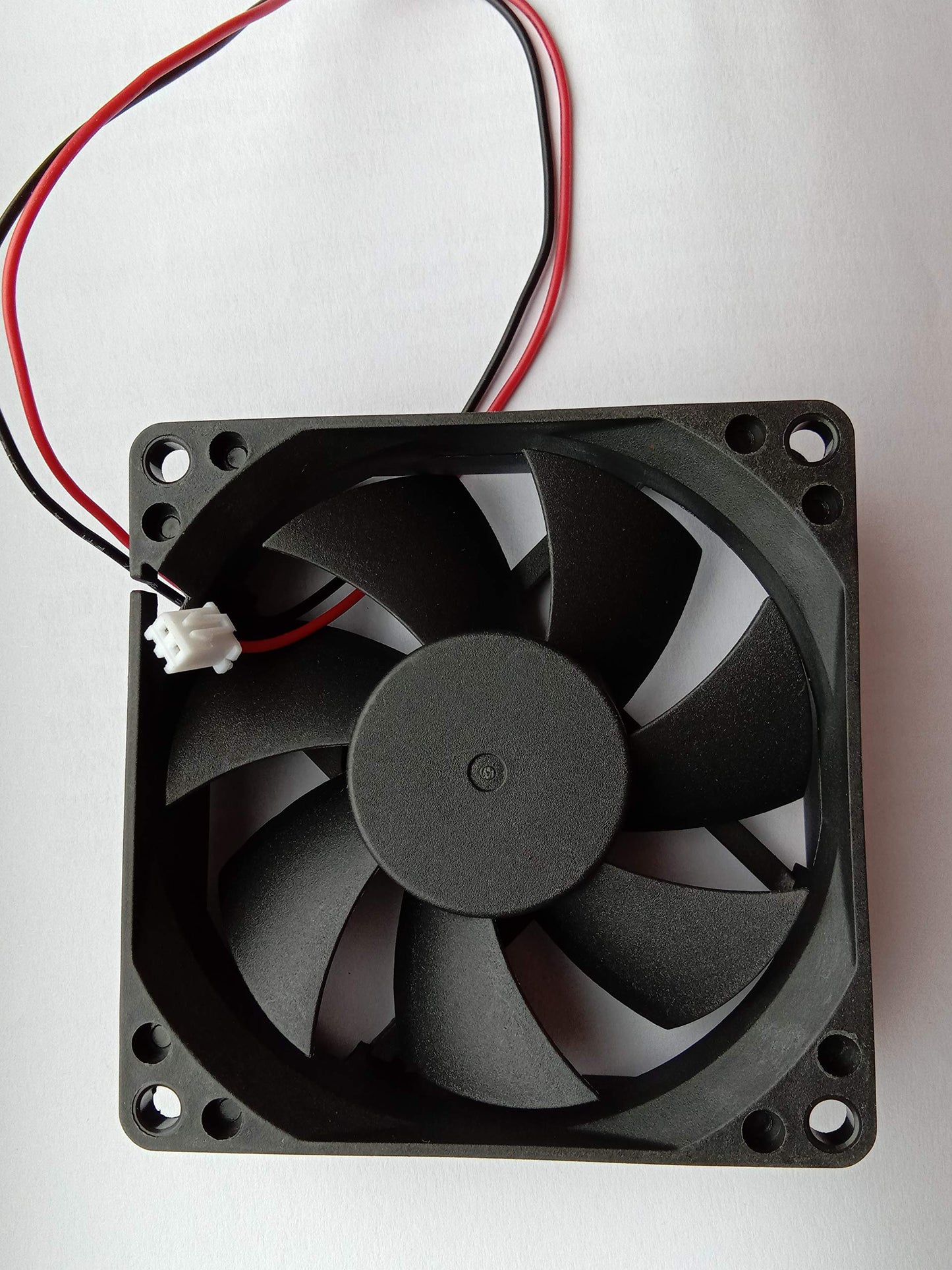 2 pcs Brushless DC Cooling Fan 12V 8025S 7 Blades 2 Wire 80x80x25mm Sleeve-Bearing Skywalking