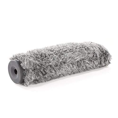 Movo WS-G200 Furry Rigid Windscreen for Microphones 18-23mm in Diameter and up to 8.6" (22cm) Long - Dark Gray