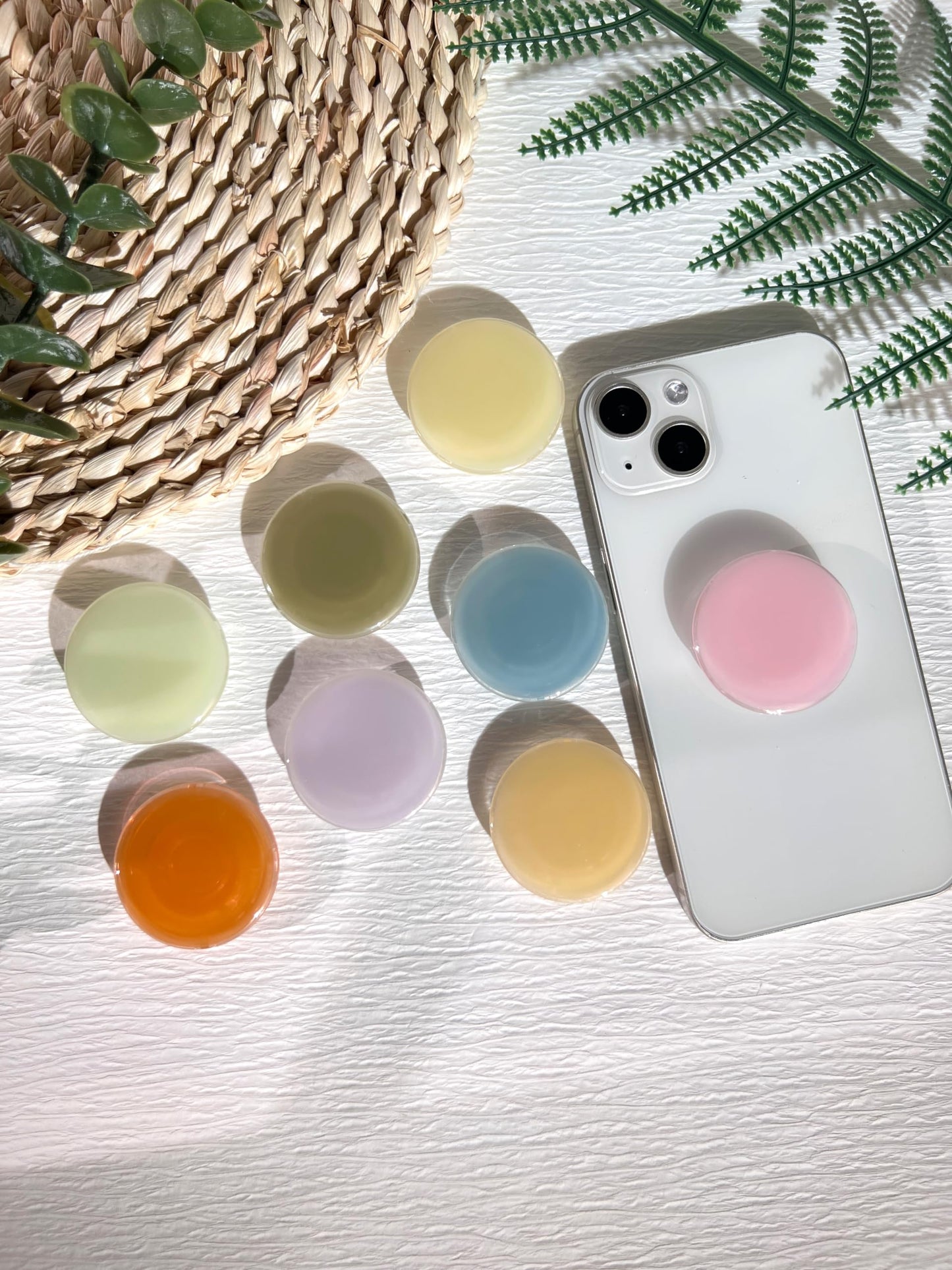 Solid Color Phone Grip Stand, Cute Resin Clear Cell Phone Holder,Handmade Collapsible Cell Phone Accessory, Phone Charms Holder Support