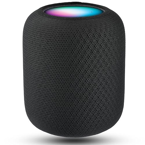 BANGCHEER Speaker Dust Cover Suitable for Homepod 2 gen Speaker, Mesh Cloth, Smart Cover with Charging Hole, High-Grade Nylon,Black,Pack of 1