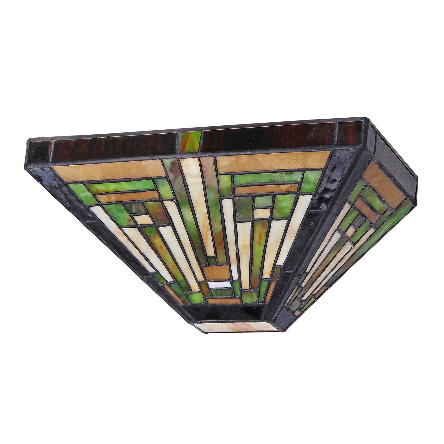 Chloe CH33359MR12-WS1 12" Wide Innes, Tiffany-Style 1 Light Mission Wall Sconce, Bronze,Glass