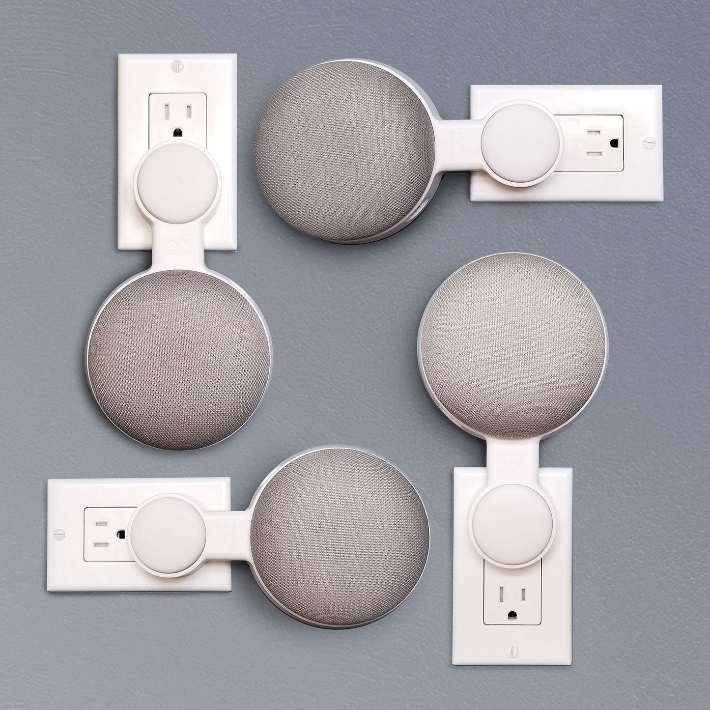 Mount Genie Affordable Essentials Google Home Mini (1st Gen) Outlet Wall Mount Hanger Stand | A Low-Cost Space-Saving Solution (White, 1-Pack)