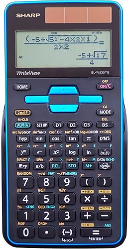 Sharp EL-W535TGBBL Scientific Calculator with WriteView™ 4 Line Display, Black, Blue
