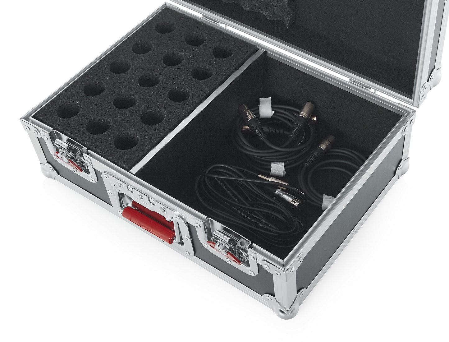 Gator Cases G-TOUR Series Road Case with Foam Drops for (15) Wired Microphones & Accessory Storage (G-TOUR M15)