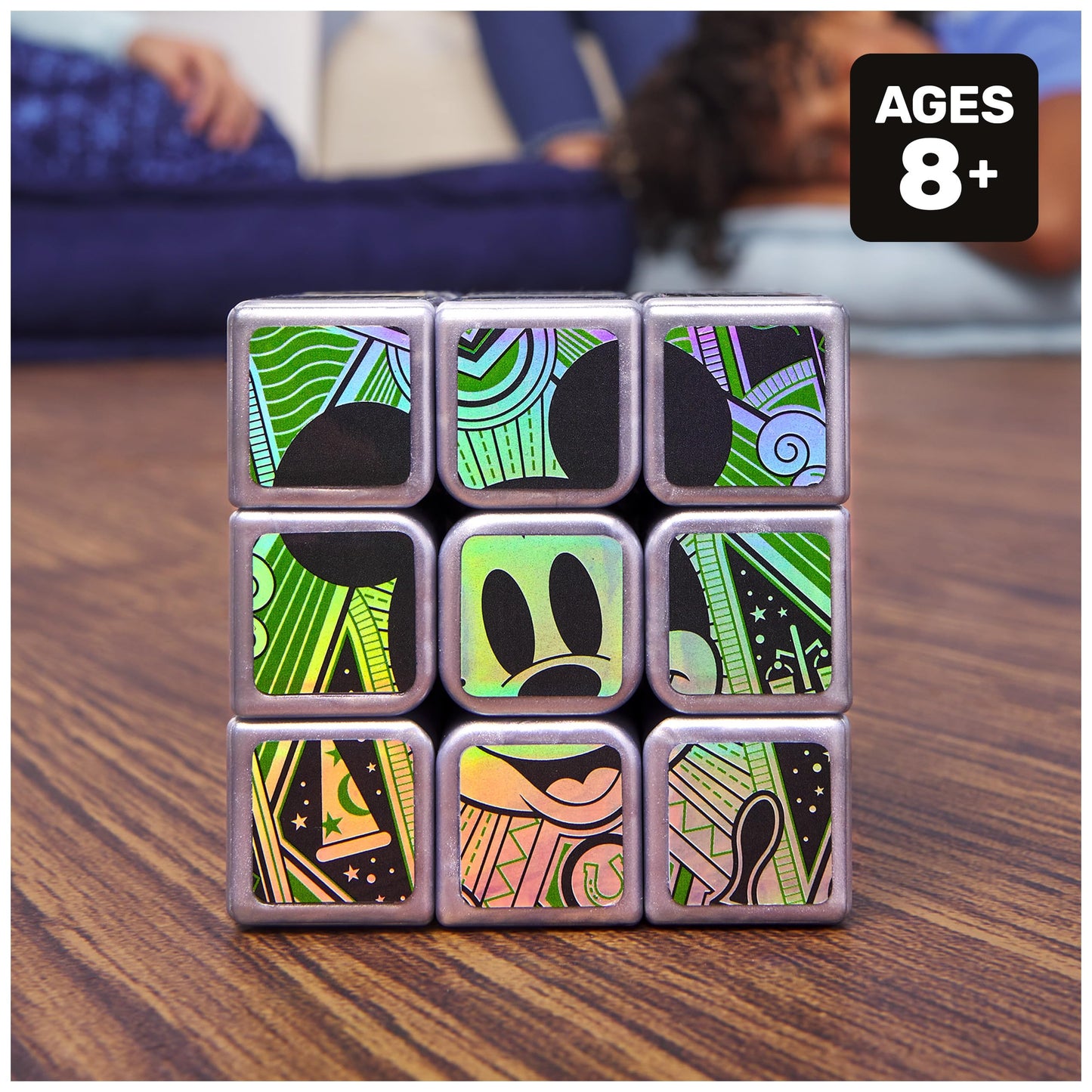 Rubik’s Cube, Disney 100th Anniversary Metallic Platinum 3x3 Cube, Disney Toy, Problem-Solving Brain Teaser, Classic Color-Matching Puzzle, Fidget…