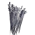 Mounting Hole Cable Ties - 100 Pack - 8 Inch 50 Lbs, Nail Screw Wire Hole Zip Tie (100, Black)