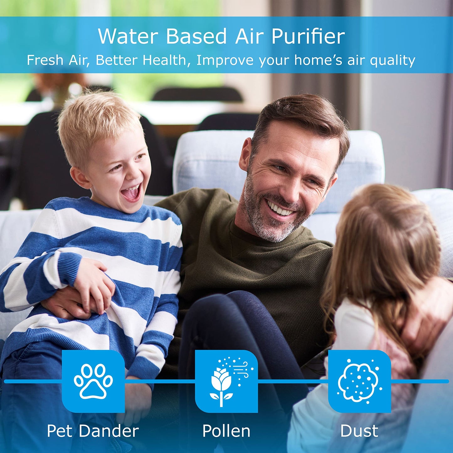 Sirena Twister Deluxe Pack (Blue) included Fragrance Pack - Water Filter Air Freshener For Home and Office - Essential Oil Aroma Diffuser With LED
