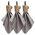 SPUDZ Classic Microfiber Lens Cleaner - Clip-On Pouch, Washable - for Binoculars, Scopes, Glasses, Screens | Tiger, 6 x 6 Inch (3-Pack)