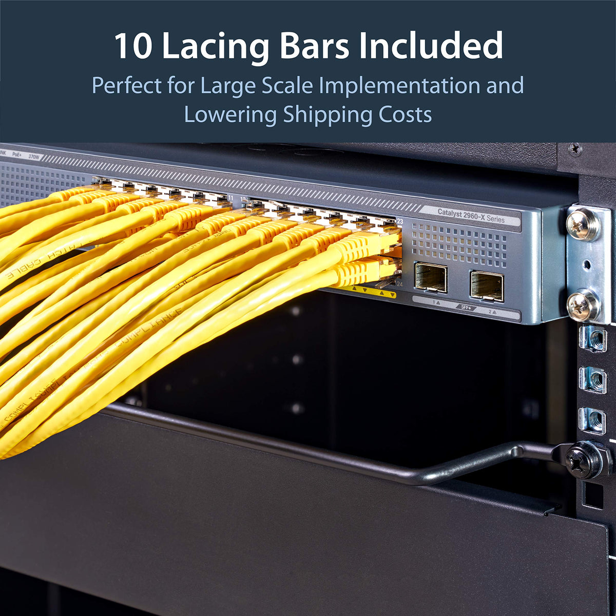 StarTech 10-Pack Lacing Bar with 2in Offset for 19in Rack (CMLB102)