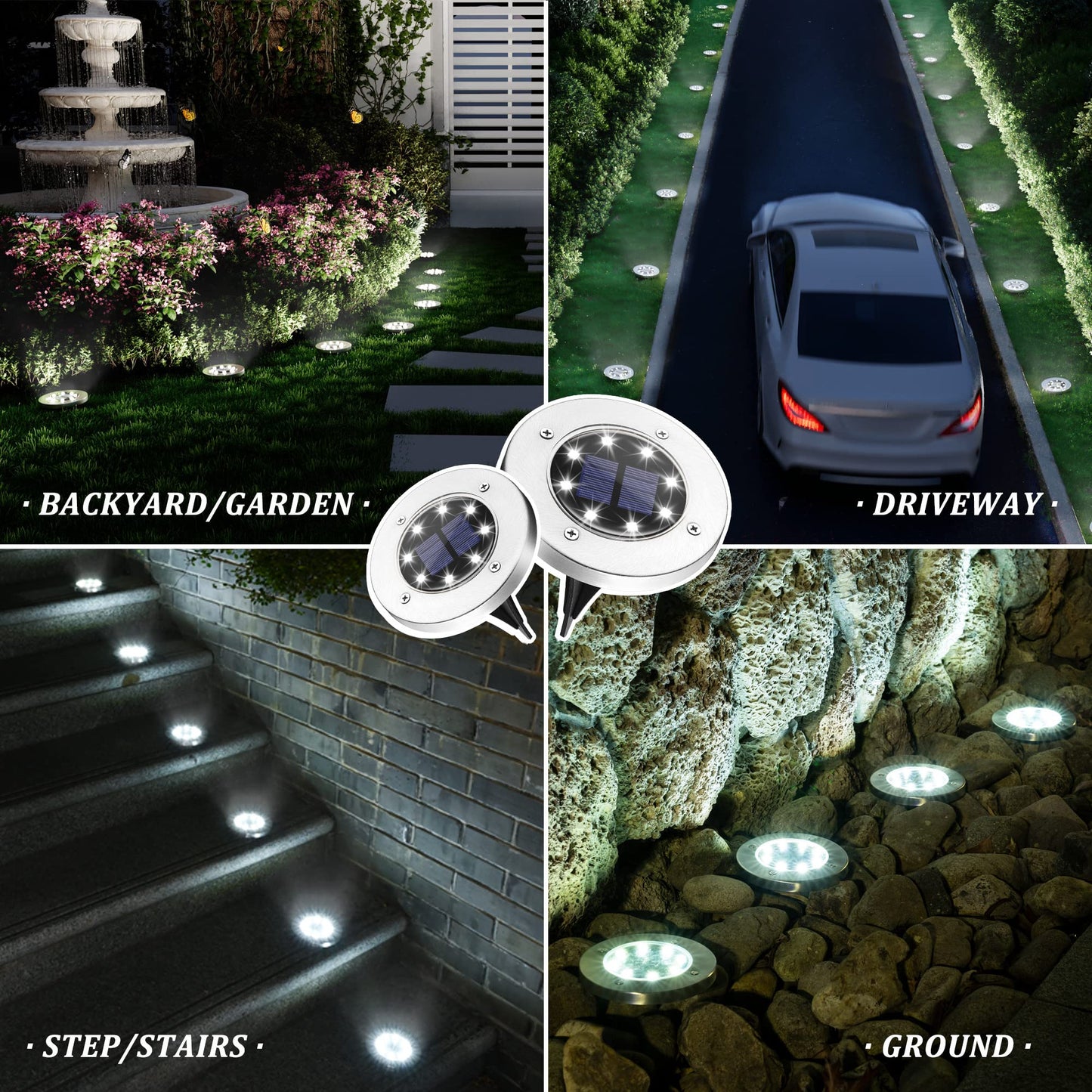 SOLPEX Solar Lights Outdoor Waterproof, 12 Pack Solar Ground Lights, Solar Garden Lights Landscape Lighting for Pathway Driveway Patio Backyard