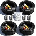 LETONDA 4PCS 100ft/30m Integrated BNC Video Power Cable ext. for Security Cameras, CCTV, Surveillance & DVR installs